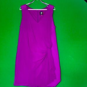 🌸VINCE CAMUTO fuschia/purple cocktail dress, Zipper back. Front chiffon. 12